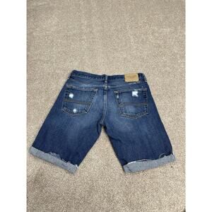Abercrombie & Fitch The Skinny Denim Shorts Mens 32 Button Fly Cuffed Distressed